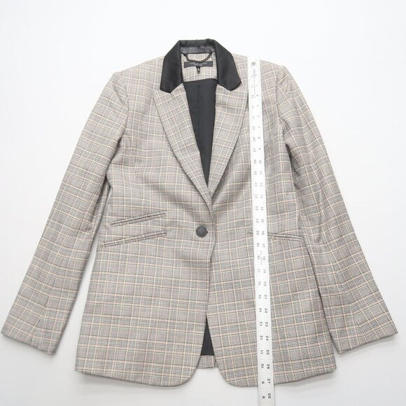 Rag & Bone Ridley Peak Lapel Plaid Wool Blend Blazer Jacket Size 2 - Picture 3 of 10